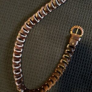 Womens Vintage Brown Leather Belt size M/L